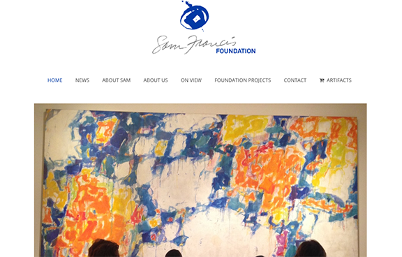 Sam Francis foundation web page