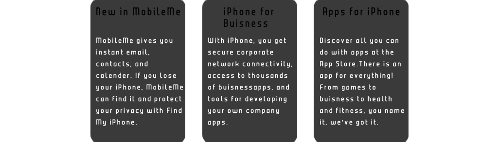 info on mobileme iphone buisness and apps